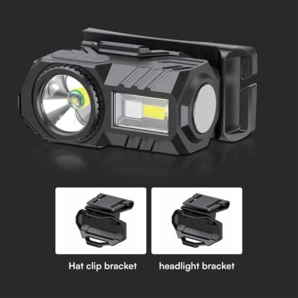 LED RGBW Dæmpbar rechargeable headlamp USB LED/3W/5V IP43 190 lm 24 h