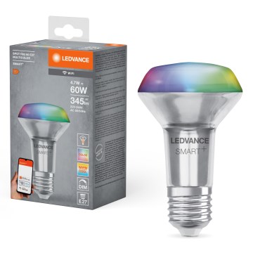 LED RGBW Dæmpbar reflektorpære SMART+ R63 E27/4,7W/230V 2700-6500K Wi-Fi - Ledvance