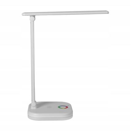 LED RGBW dæmpbar skrivebordslampe med trådløs opladning LED/7W/5V USB hvid