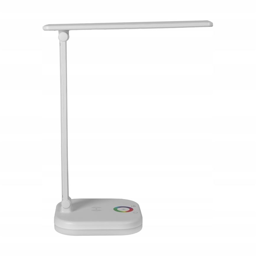 LED RGBW dæmpbar skrivebordslampe med trådløs opladning LED/7W/5V USB hvid