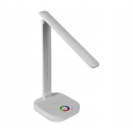 LED RGBW dæmpbar skrivebordslampe med trådløs opladning LED/7W/5V USB hvid