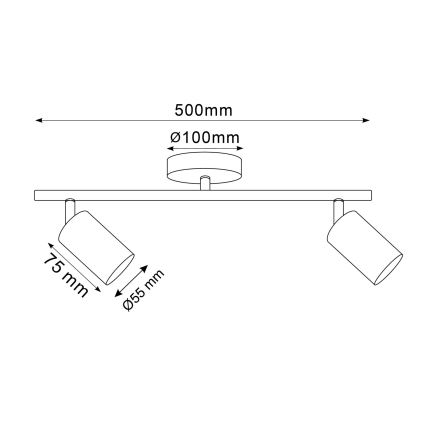 LED RGBW Dæmpbar spotarmatur GOLDI 2xGU10/6,5W/230V 2700-6500K Wi-Fi guld