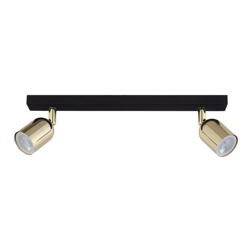 LED RGBW dæmpbar spot TOP 2xGU10/6,5W/230V 2700-6500K sort/guld