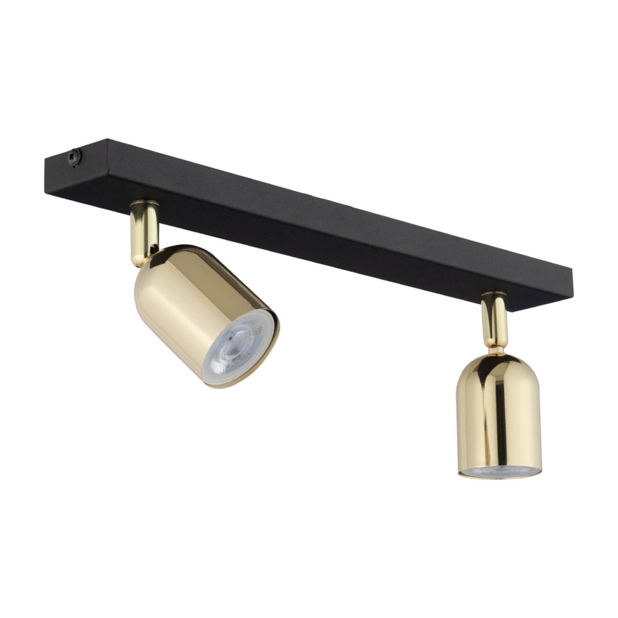 LED RGBW dæmpbar spot TOP 2xGU10/6,5W/230V 2700-6500K sort/guld