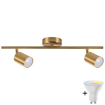LED RGBW Dæmpbar spotarmatur GOLDI 2xGU10/6,5W/230V 2700-6500K Wi-Fi guld