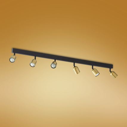 LED RGBW dæmpbar spotarmatur TOP 6xGU10/6,5W/230V 2700-6500K guld/sort