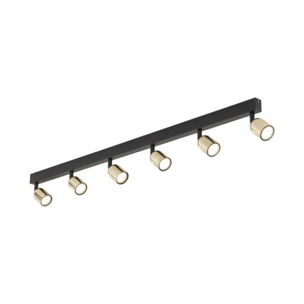 LED RGBW Dæmpbar spotarmatur TOP 6xGU10/6,5W/230V 2700-6500K sort/guld
