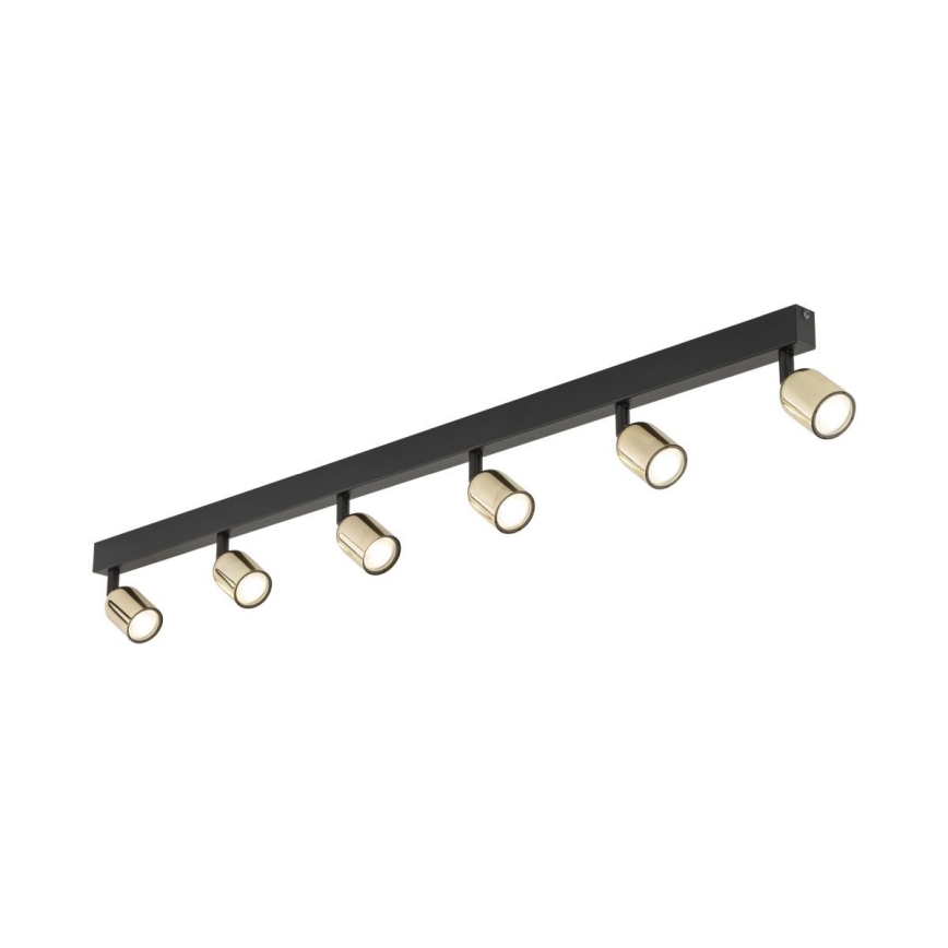 LED RGBW Dæmpbar spotarmatur TOP 6xGU10/6,5W/230V 2700-6500K sort/guld
