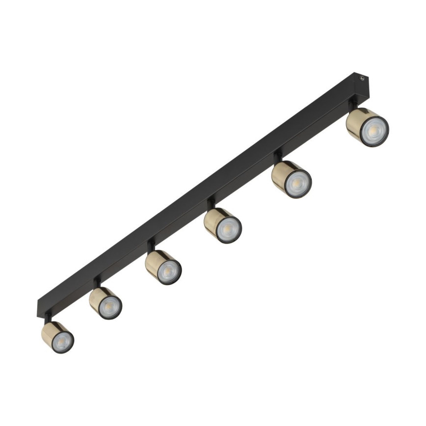 LED RGBW Dæmpbar spotarmatur TOP 6xGU10/6,5W/230V 2700-6500K sort/guld