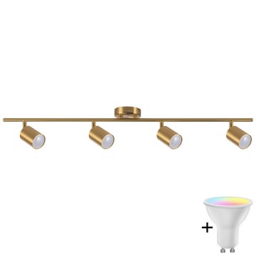LED RGBW dæmpbar spotlampe GOLDI 4xGU10/6,5W/230V 2700-6500K Wi-Fi guld
