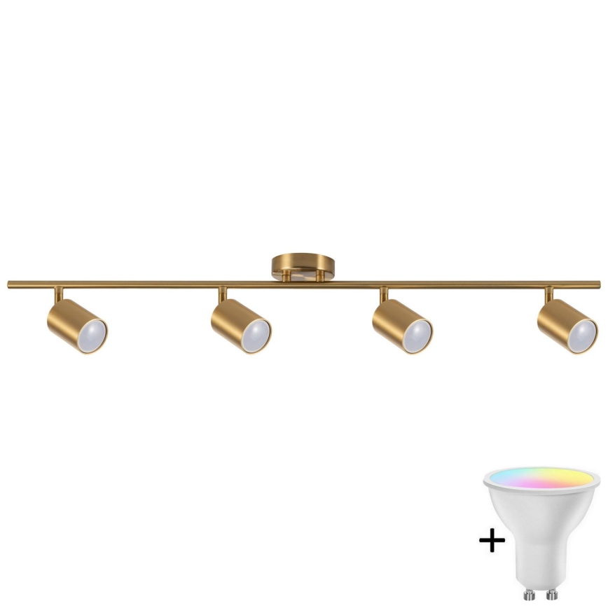 LED RGBW dæmpbar spotlampe GOLDI 4xGU10/6,5W/230V 2700-6500K Wi-Fi guld