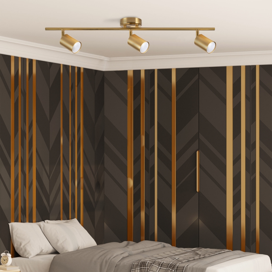 LED RGBW dæmpbar spotarmatur GOLDIE 3xGU10/4,8W/230V 3000K guld + fjernbetjening