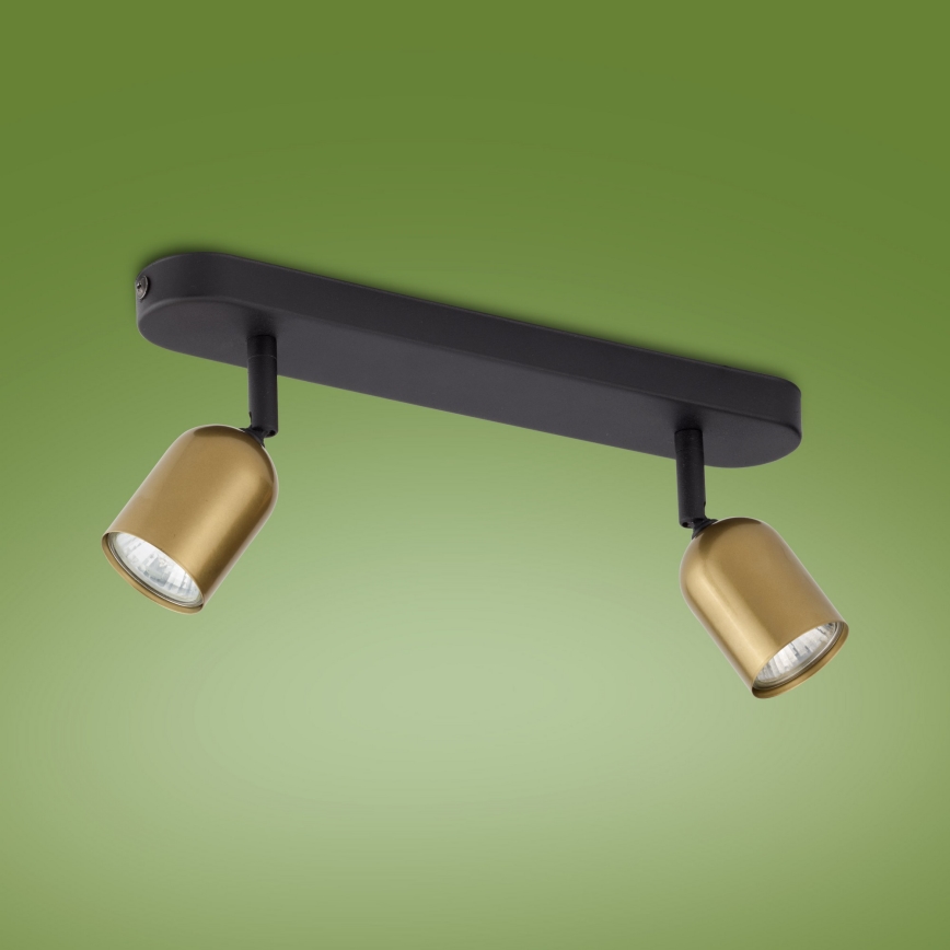 LED RGBW dæmpbar spotlampe TOP 2xGU10/6,5W/230V 2700-6500K guld/sort