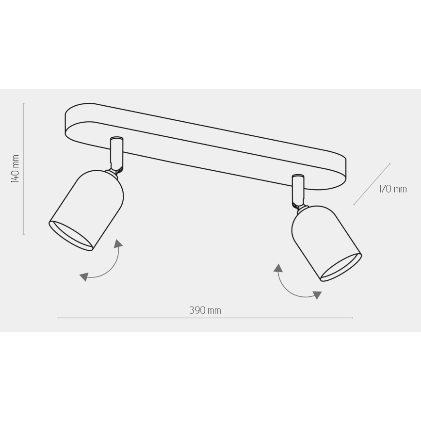 LED RGBW dæmpbar spotlampe TOP 2xGU10/6,5W/230V 2700-6500K guld/sort