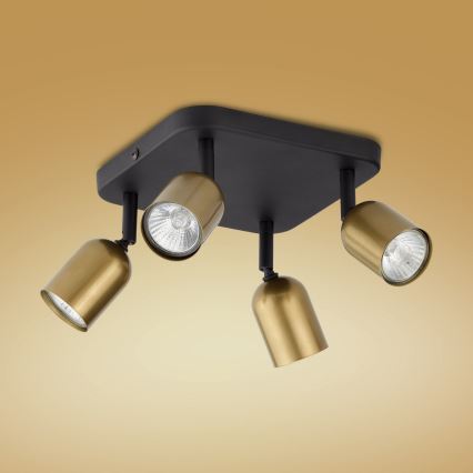 LED RGBW dæmpbar spotlampe TOP 4xGU10/6,5W/230V 2700-6500K guld/sort