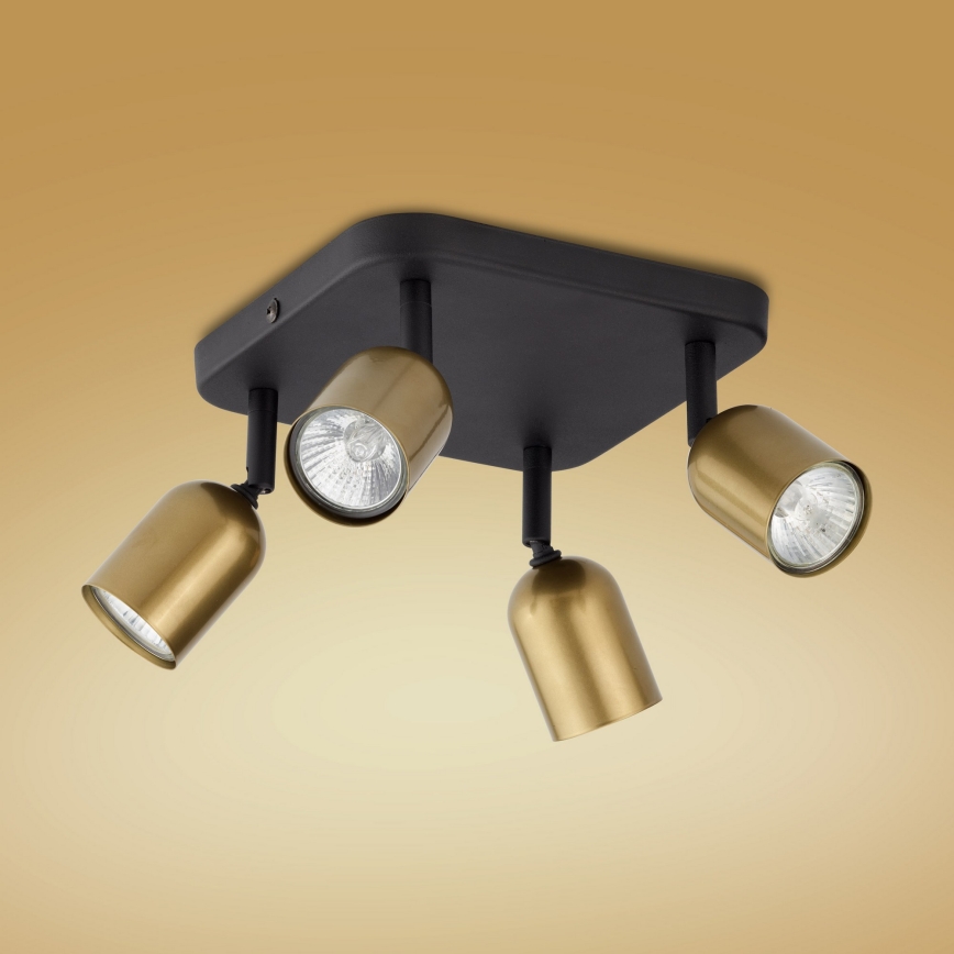 LED RGBW dæmpbar spotlampe TOP 4xGU10/6,5W/230V 2700-6500K guld/sort