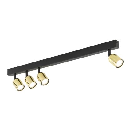 LED RGBW Dæmpbar spotlampe TOP 4xGU10/6,5W/230V 2700-6500K sort/guld