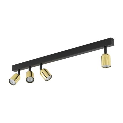 LED RGBW Dæmpbar spotlampe TOP 4xGU10/6,5W/230V 2700-6500K sort/guld