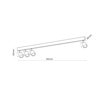 LED RGBW Dæmpbar spotlampe TOP 4xGU10/6,5W/230V 2700-6500K sort/guld