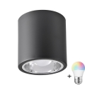 LED RGBW Dæmpbar spotslys JUPITER 1xE27/6,5W/230V 2700-6500K Wi-Fi Ø 13 cm sort