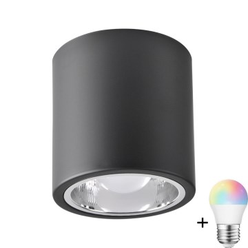 LED RGBW Dæmpbar spotslys JUPITER 1xE27/6,5W/230V 2700-6500K Wi-Fi Ø 13 cm sort