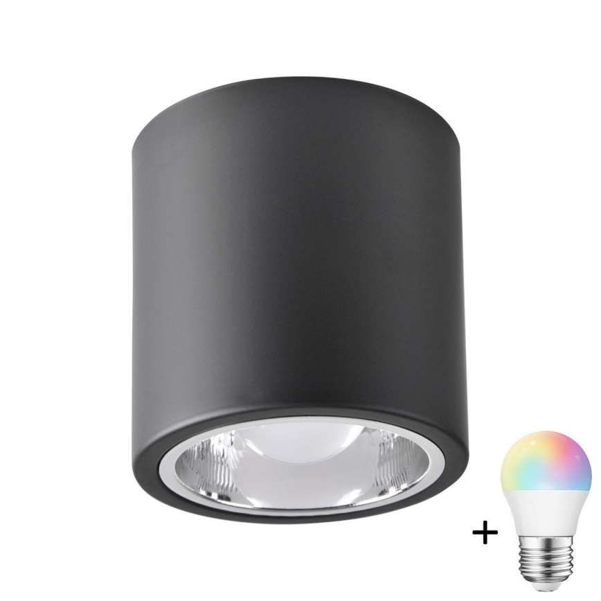 LED RGBW Dæmpbar spotslys JUPITER 1xE27/6,5W/230V 2700-6500K Wi-Fi Ø 13 cm sort
