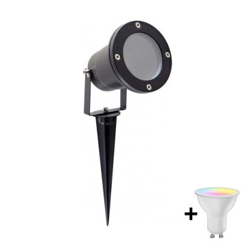 LED RGBW dæmpbar udendørs lampe BLAKE 1xGU10/4,8W/230V IP65 + fjernbetjening