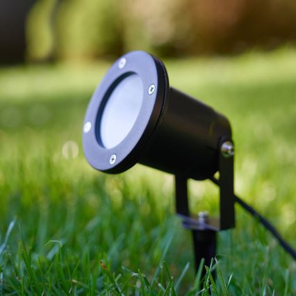 LED RGBW dæmpbar udendørs lampe BLAKE 1xGU10/4,8W/230V IP65 + fjernbetjening