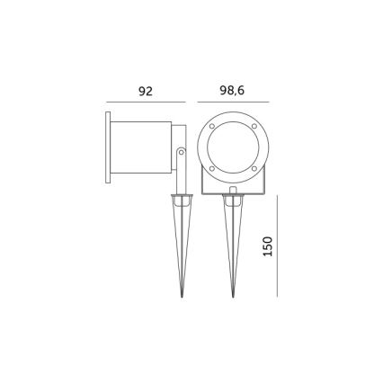 LED RGBW dæmpbar udendørs lampe BLAKE 1xGU10/4,8W/230V IP65 + fjernbetjening