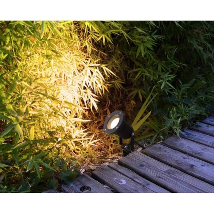 LED RGBW dæmpbar udendørs lampe BLAKE 1xGU10/6W/230V IP65 + fjernbetjening