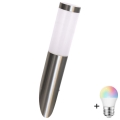LED RGBW dæmpbar udendørs væglampe LIVIA 1xE27/6,5W/230V 2700-6500K Wi-Fi IP44 sølv