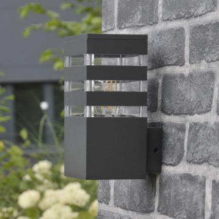 LED RGBW dæmpbar udendørs væglampe TEKSAS 1xE27/12W/230V 2700-6500K Wi-Fi IP44 antracit