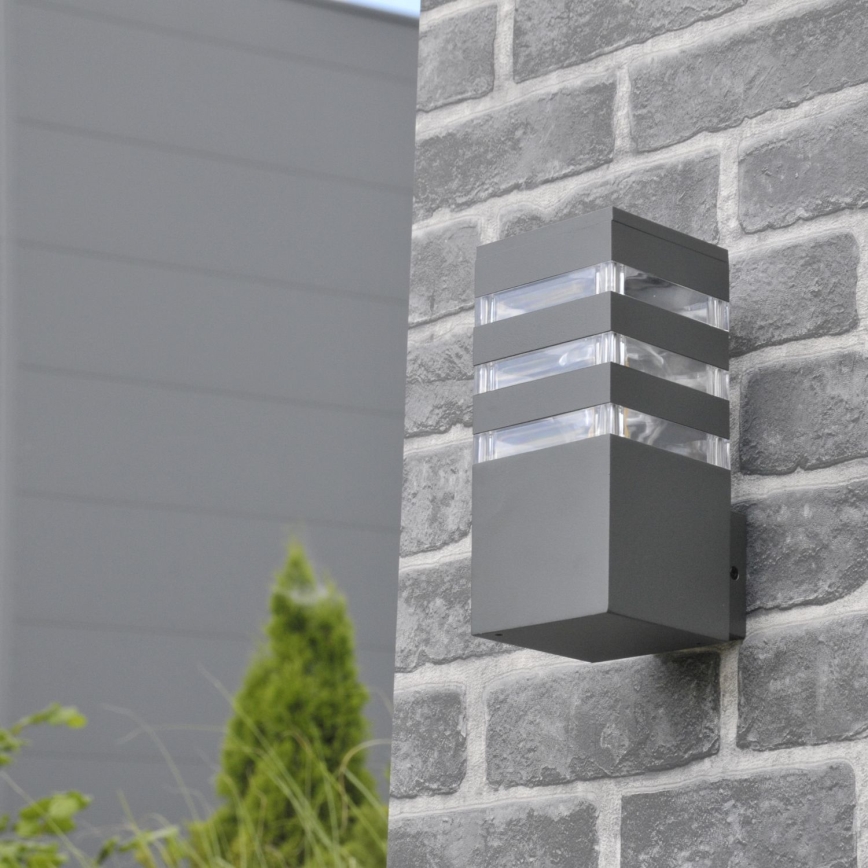 LED RGBW dæmpbar udendørs væglampe TEKSAS 1xE27/12W/230V 2700-6500K Wi-Fi IP44 antracit