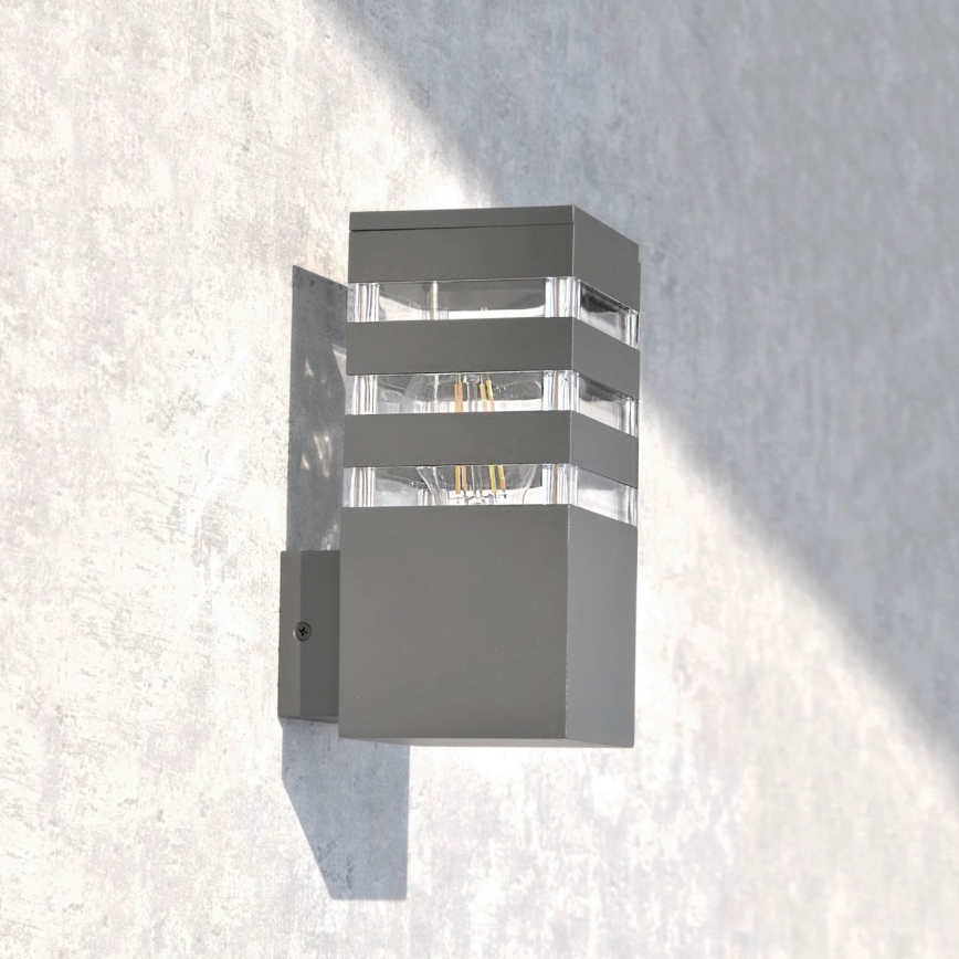 LED RGBW, dæmpbar udendørs væglampe TEKSAS 1xE27/9W/230V 2700–6500K Wi‑Fi IP44 antracit