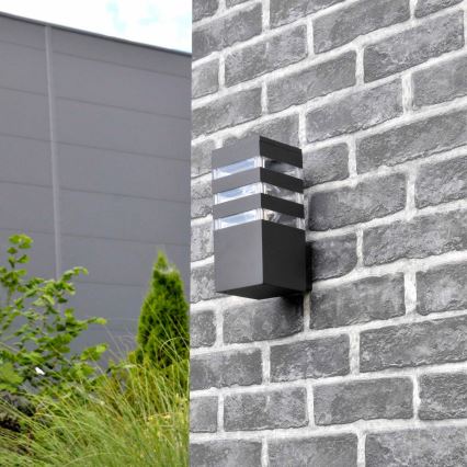 LED RGBW, dæmpbar udendørs væglampe TEKSAS 1xE27/9W/230V 2700–6500K Wi‑Fi IP44 antracit