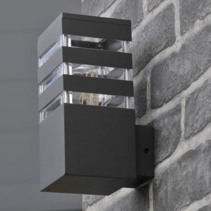 LED RGBW, dæmpbar udendørs væglampe TEKSAS 1xE27/9W/230V 2700–6500K Wi‑Fi IP44 antracit