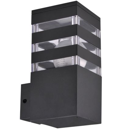 LED RGBW, dæmpbar udendørs væglampe TEKSAS 1xE27/9W/230V 2700–6500K Wi‑Fi IP44 antracit