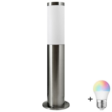LED RGBW dæmpbar udendørslampe LIVIA 1xE27/6,5W/230V 2700-6500K Wi-Fi 45 cm IP44 sølv