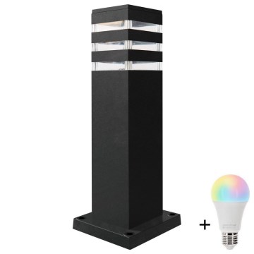 LED RGBW dæmpbar udendørslampe TEKSAS 1xE27/9W/230V 2700-6500K Wi-Fi 44 cm IP44 antracit