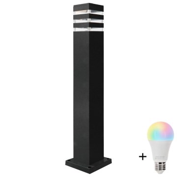 LED RGBW dæmpbar udendørslampe TEKSAS 1xE27/9W/230V 2700-6500K Wi-Fi 74 cm IP44 antracit
