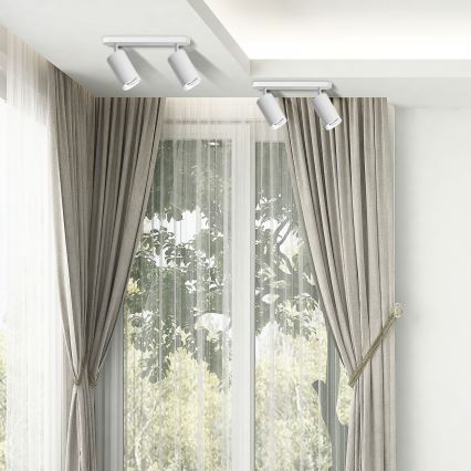 LED RGBW Dæmpbar badeværelses-spot TURYN 2xGU10/4,8W/230V 3000K IP44 hvid + fjernbetjening