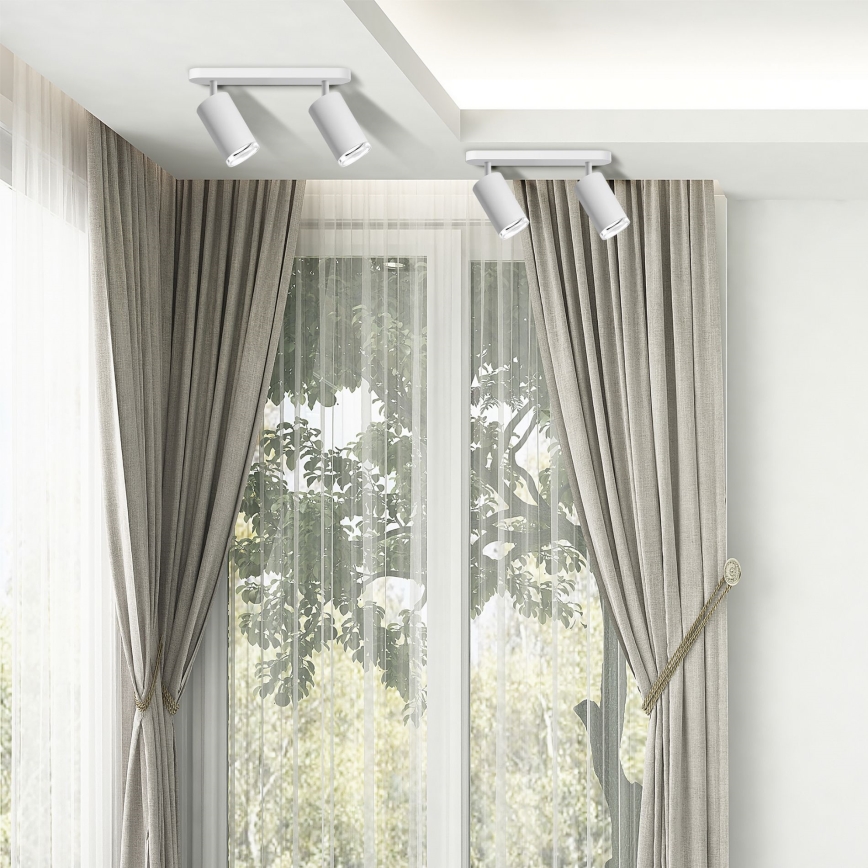 LED RGBW Dæmpbar badeværelses-spot TURYN 2xGU10/6W/230V 3000K IP44 hvid + fjernbetjening