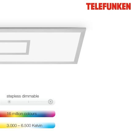 Dæmpbart LED RGBW-panel LED/20W/230V 3000-6500K 25x100 cm sølv + fjernbetjening