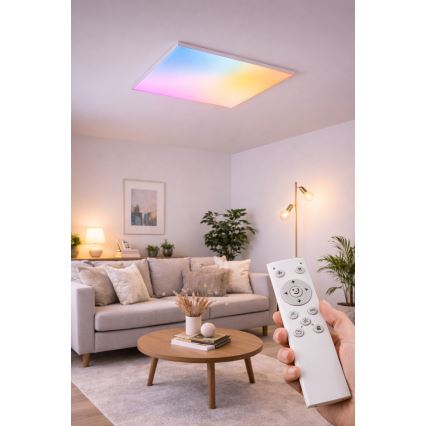 LED RGBW Dæmpbar påbygningspanel LED/24W/230V 2700-6500K hvid + fjernbetjening