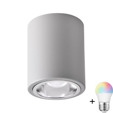 LED RGBW Dæmpbart Spotlight JUPITER 1xE27/6,5W/230V 2700-6500K Wi-Fi Ø 9,8 cm grå
