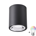 LED RGBW Dæmpbart Spotlight JUPITER 1xE27/6,5W/230V 2700-6500K Wi-Fi Ø 9,8 cm sort