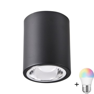 LED RGBW Dæmpbart Spotlight JUPITER 1xE27/6,5W/230V 2700-6500K Wi-Fi Ø 9,8 cm sort