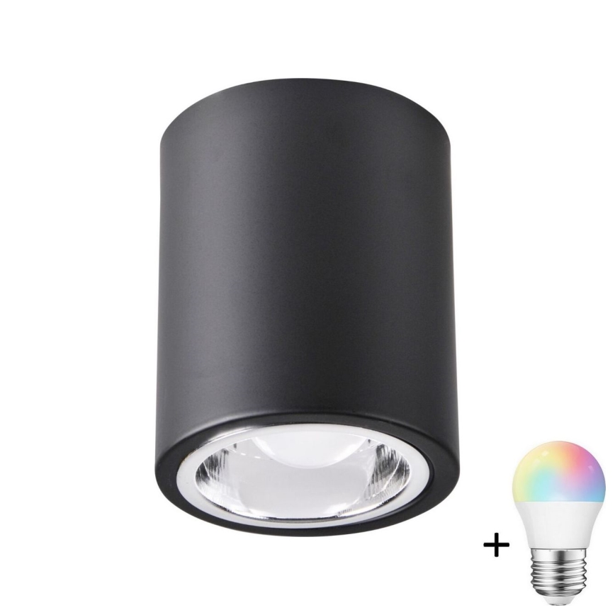 LED RGBW Dæmpbart Spotlight JUPITER 1xE27/6,5W/230V 2700-6500K Wi-Fi Ø 9,8 cm sort