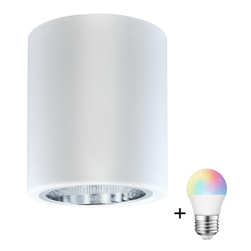 LED RGBW Dæmpbart spotlys JUPITER 1xE27/6,5W/230V 2700-6500K Wi-Fi dia. 9,8 cm hvid
