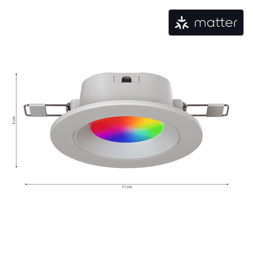 Nanoleaf - LED RGBW Indbygningslampe dæmpbar ESSENTIALS LED/6W/230V 2700-6500K CRI 90 Wi-Fi